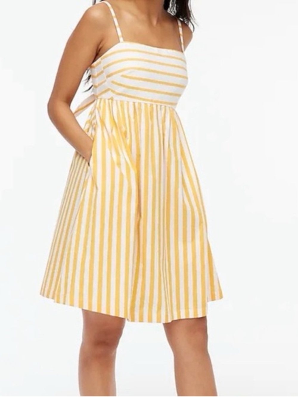J. Crew Orange and White Striped Tie Back Sundress with Adjustable Straps